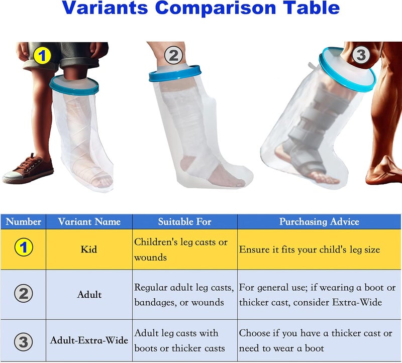 Tideshake 100% Waterproof Kid Leg Cast Cover for Showering, Reusable Kid Short Leg Cast Protector, Cast Covers for Shower Leg, Cast Bag for Shower, Cast Cover for Showering Foot (18inch) - Image 5